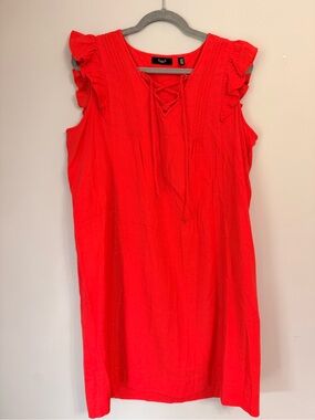 Ella Red Linen Blend Dress